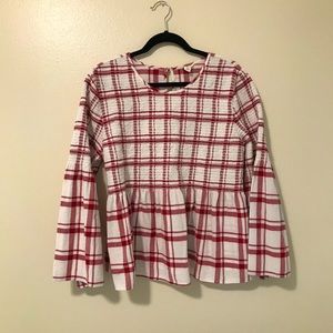 Caslon XL checkered peasant blouse.